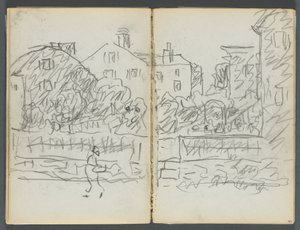 Luonnoslehti, The Dells, nro 127, sivu 094  95: Village Street. tekijältä Maurice Prendergast