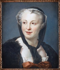 Muotokuva kirjailija Francoise de Graffignysta (1695-1758) La Tourissa, Maurice Quentin de (1704-1788). Pastelli kankaalle, koko: 46,5x38, , Yksityiskokoelma tekijältä Maurice Quentin de La Tour