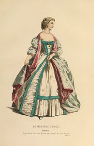 Puku Dorimenen roolia varten, noin 1868 (kaiverrus). tekijältä Maurice Sand