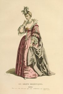 Puku Eriphilen roolia varten, noin 1868 (kaiverrus). tekijältä Maurice Sand