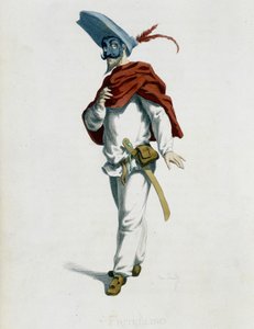 Fritellino teoksesta ""Masques et bouffons" (italialainen komedia), teksti ja piirustukset Maurice Sand, etsaukset A. Manceau, esipuhe Georges Sand, Paris, Michel Lévy Frères tekijältä Maurice Sand