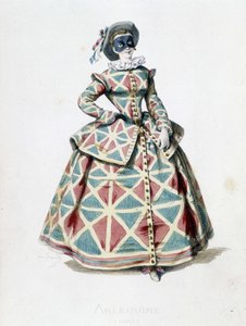 Harlequin-asu ja -naamio vuodelta 1855, Harlequinin naishahmo commedia dell