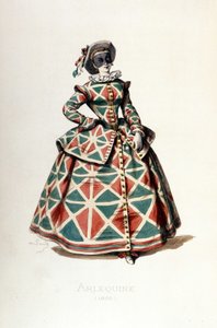 Harlequin-asu ja -naamio vuodelta 1855, Harlequinin naishahmo commedia dell