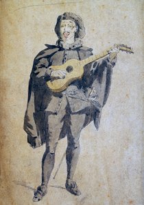 Scaramouche, kuvitus Maurice Sand (1823-1889), kaiverrus Commedia dell