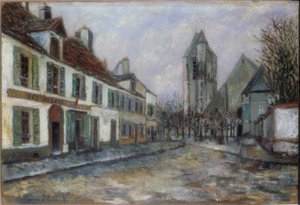 kylän aukio tekijältä Maurice Utrillo