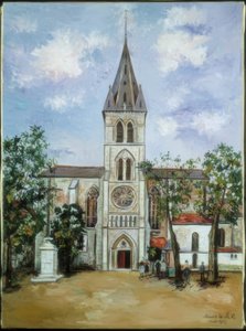 Saint-Pierre-kirkko, Orthez, Pyreneet tekijältä Maurice Utrillo
