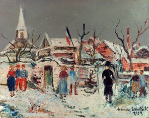 Maisema lumen alla, Maixe tekijältä Maurice Utrillo