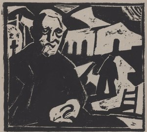 istuva mies tekijältä Maurits de Groot (signed by artist)