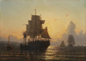 Trooppinen auringonlasku merellä, 1861 öljy kankaalle