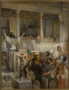 Le Christ saarnaa kafarnaumia - Kristus saarnaa Kapernaumissa - Maurycy Gottlieb (1856-1879). Öljy kankaalle