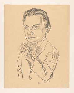 Omakuva savukkeella tekijältä Max Beckmann (signed by artist)