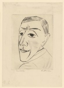 Näyttelijä N. M. Zeretellin muotokuva (lehti 4 teoksesta: Kolmas Ganymedes-kansio) tekijältä Max Beckmann
