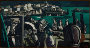 Näkymä Genovasta: Genovan satama tekijältä Max Beckmann