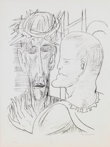 Kristus ja Pilatus, levy 15 portfoliosta "Päivä ja unelma" tekijältä Max Beckmann