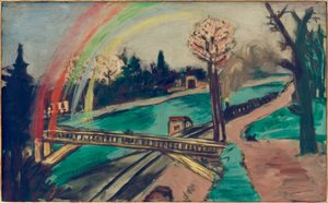 Rautatiemaisema sateenkaarilla tekijältä Max Beckmann