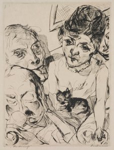 Ilta (Omakuva Battenbergien kanssa), levy 10 portfoliosta "Kasvot" tekijältä Max Beckmann