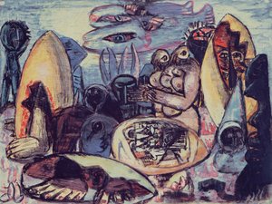 Fantastinen maisema tekijältä Max Beckmann