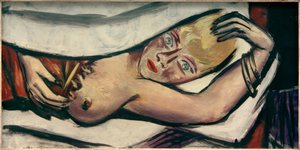 Nainen sängyssä tekijältä Max Beckmann
