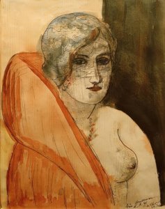 Nainen turkissa tekijältä Max Beckmann