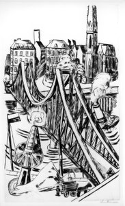 Große Brücke (Rautasilta Frankfurt am Mainissa) tekijältä Max Beckmann