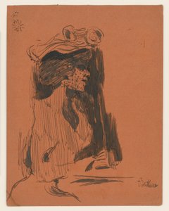 Halbfigur einer Frau mit Hut und Schleier, im Profil nach rechts tekijältä Max Beckmann