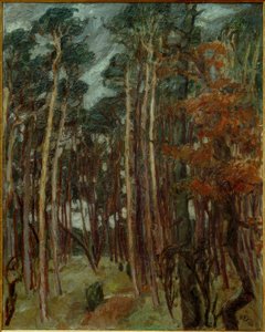 Hermsdorfer Wald harmaana päivänä tekijältä Max Beckmann