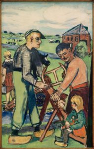 Puusaha lapsella (hollantilainen puusaha) tekijältä Max Beckmann