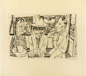 Raitiovaunussa tekijältä Max Beckmann