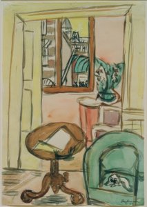 Sisustus pyöreällä pöydällä tekijältä Max Beckmann