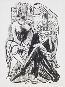 Kuningas ja demagogi, levy 8 portfoliosta "Päivä ja unelma" tekijältä Max Beckmann