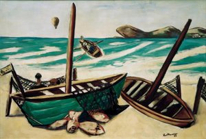 Rannikkomaisema ilmapallolla tekijältä Max Beckmann