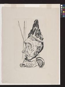 Vanha nainen konepellin kanssa tekijältä Max Beckmann