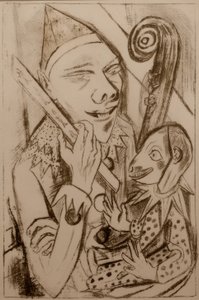Pierrot naamiolla tekijältä Max Beckmann