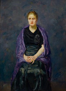 Minkin muotokuva violetin huivin kanssa tekijältä Max Beckmann