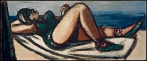 Nukkumassa rannalla tekijältä Max Beckmann