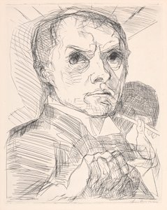 Omakuva piirtimen kanssa tekijältä Max Beckmann