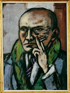 Selbstporträt mit Zigarette von Max Beckmann