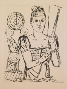 Ammuntagalleria, levy 4 portfoliosta “Vuosimessut” tekijältä Max Beckmann