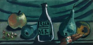 Still Life with Apple and Pear (Still Life with Cherry Brandy Bottle) (Asetelma omenan ja päärynän kanssa) tekijältä Max Beckmann