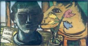 Asetelma veistoksella tekijältä Max Beckmann