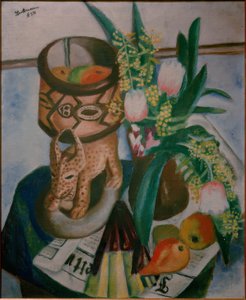 Asetelma afrikkalaisella muovilla tekijältä Max Beckmann