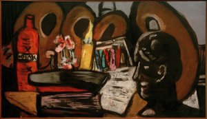Asetelma lavoilla tekijältä Max Beckmann
