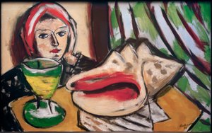 Asetelma suurella simpukankuorella tekijältä Max Beckmann