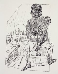 Nuokaisija, Max Beckmann (1884-1950), litografia. Saksa, 1900-luku. tekijältä Max Beckmann