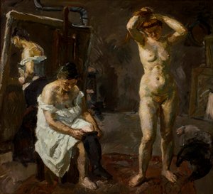 Kolme naista studiossa tekijältä Max Beckmann
