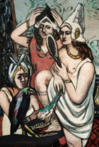 Ennen pukujuhlia (kolme naista) tekijältä Max Beckmann