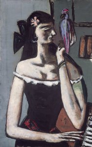 Nainen papukaijan kanssa tekijältä Max Beckmann