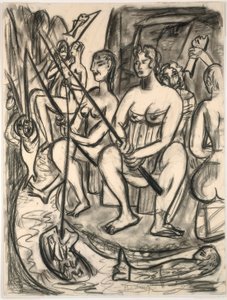 Naiset Kalastus tekijältä Max Beckmann