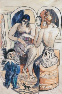 Kaksi tanssijaa (tyttö sinisellä kääpiöllä) tekijältä Max Beckmann