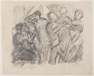 on recto: I [Ensimmäinen] Sketch for Society Party tekijältä Max Beckmann